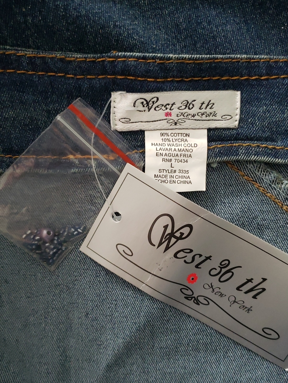 West 36th Blue Denim Floral Embroidered Mermaid Skirt Sz.L NWT - Picture 7 of 7
